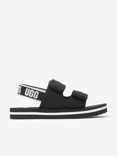 Ugg Kids Lennon Slingback Sandals In Black