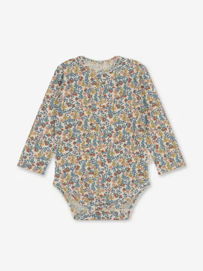 Shop Konges Slojd Baby Girls Floral Bodysuit In Multicoloured