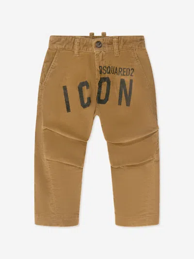 Dsquared2 Boys Corduroy Icon Trousers 6 Yrs Brown In Brown