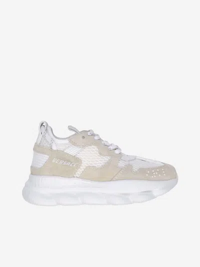 Shop Versace Unisex Chain Reaction Trainers Eu 38 Uk 5 Ivory