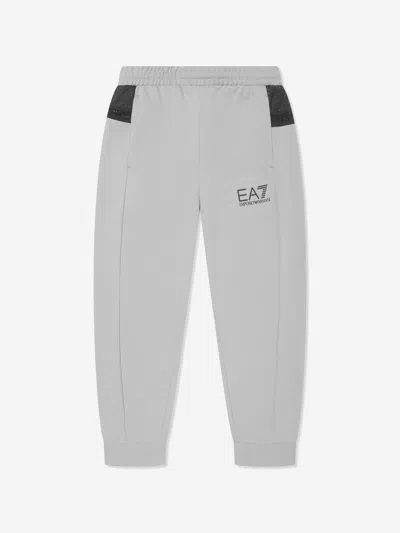 Shop Ea7 Boys Logo Joggers In Grey