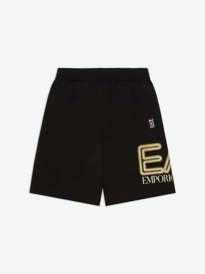 Shop Ea7 Boys Large Logo Shorts In Black