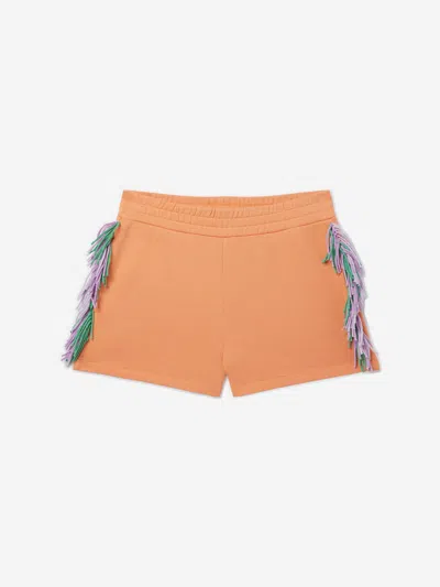 Shop Stella Mccartney Girls Tassel Jersey Shorts In Orange
