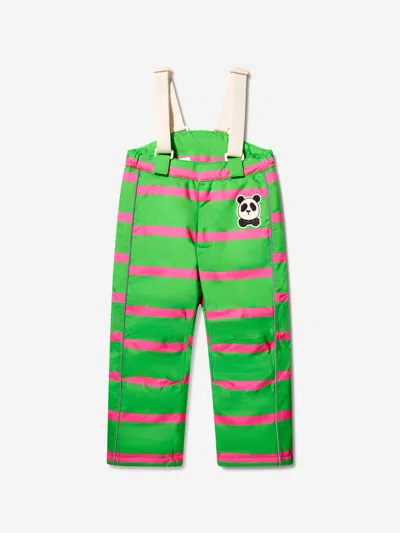 Shop Mini Rodini Girls Panda Soft Ski Trousers In Green