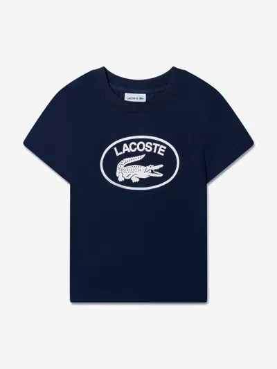 Shop Lacoste Boys Large Croc T-shirt 10 Yrs Blue