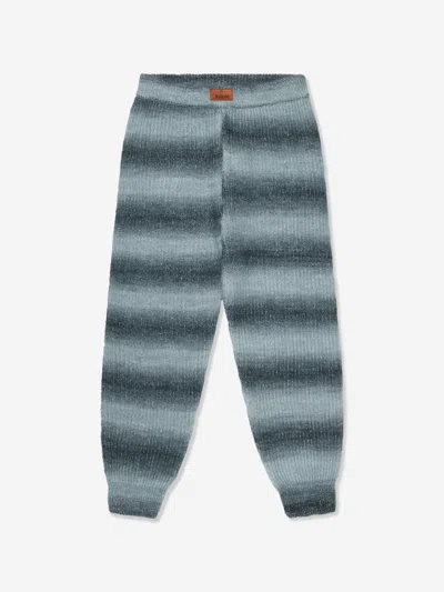 Missoni Ombré-effect Striped Knitted Trousers In Grey