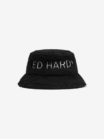 Shop Ed Hardy Kids Borg Hat In Black