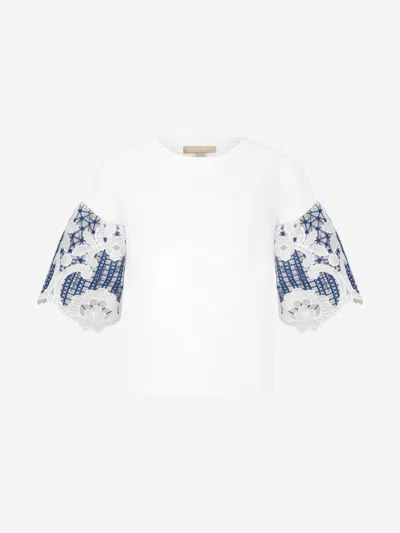 Shop Elie Saab Girls T-shirt 6 Yrs White