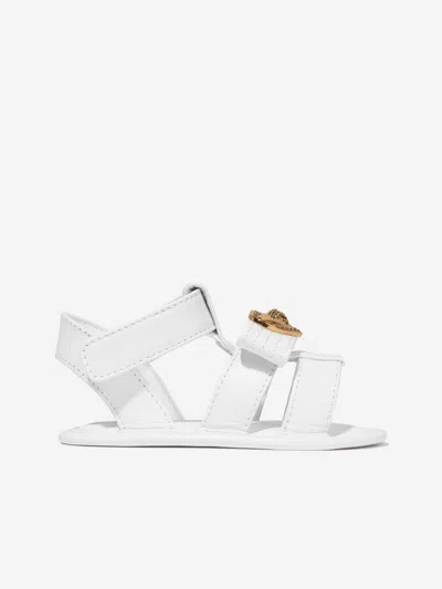 Shop Versace Baby Girls Leather Medusa Heart Sandals In White