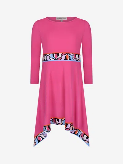 Shop Emilio Pucci Girls Dress - Silk Blend Dress 2 Yrs Pink