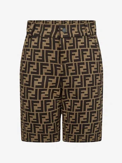 Shop Fendi Boys Shorts 12 Yrs Brown