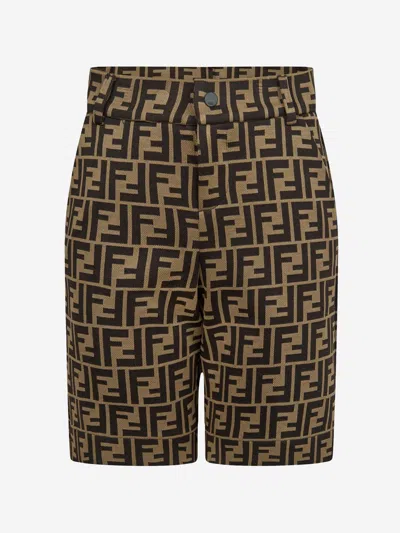 Shop Fendi Boys Shorts 7 Yrs Brown