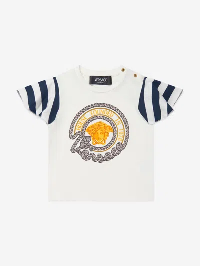 Shop Versace Baby Girls Nautical T-shirt In White