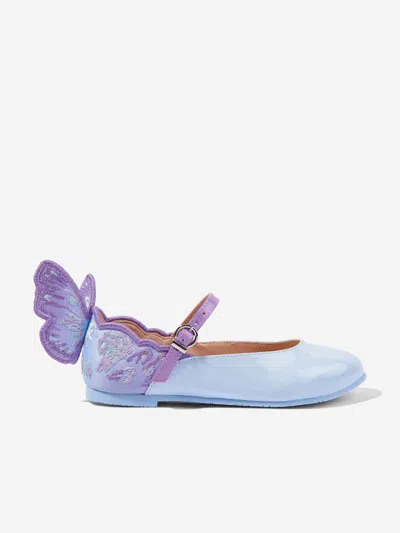 Shop Sophia Webster Girls Leather Chiara Embroidery Shoes In Purple