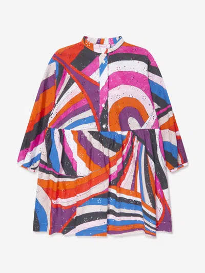 Shop Pucci Girls Iride Woven Dress In Multicoloured