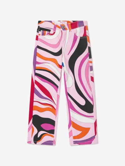 Shop Emilio Pucci Girls Marmo Jeans In Multicoloured