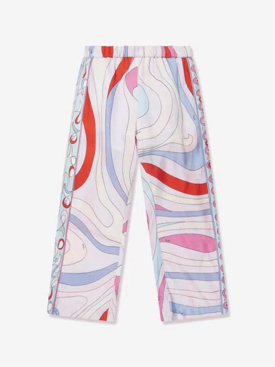 Shop Emilio Pucci Girls Marmo Trousers In Multicoloured
