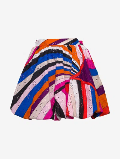 Shop Emilio Pucci Girls Iride Woven Skirt In Multicoloured