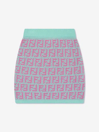 Fendi Multicolour Crocheted Cotton Junior Mini Skirt In Multicoloured