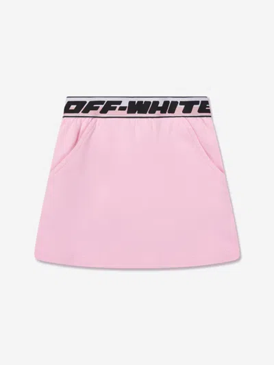 Shop Off-white Girls Logo Industrial Sweat Skirt In Pink