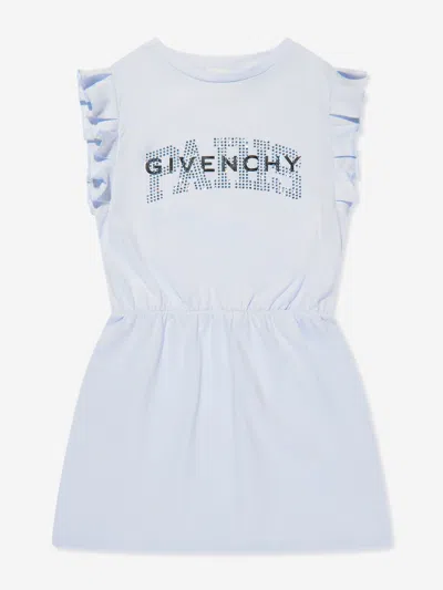 Shop Givenchy Girls Flounced Logo Dress In Pink
