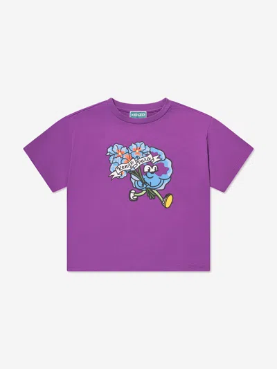 Shop Kenzo Boys Boke Flower T-shirt In Purple