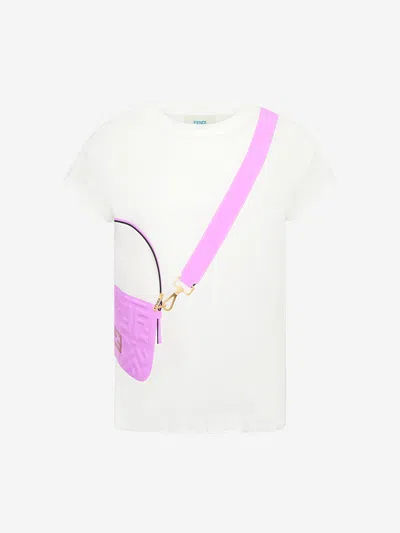 Shop Fendi Girls T-shirt 3 Yrs White