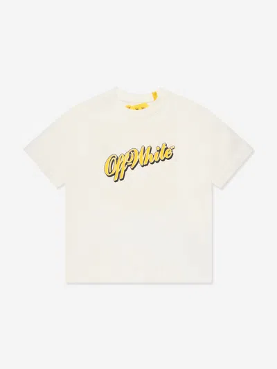 Shop Off-white Boys Baseball Logo T-shirt In White