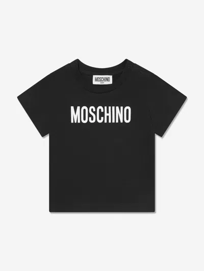 Shop Moschino Baby Logo T-shirt In Black