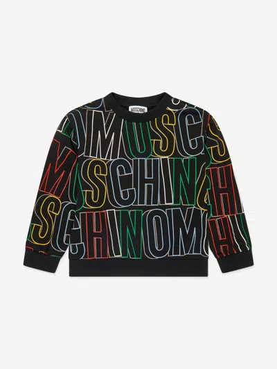 Shop Moschino Kids Maxi Logo Sweatshirt In Black