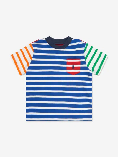 Shop Ralph Lauren Baby Boys Striped T-shirt In Blue