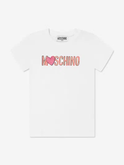 Shop Moschino Baby Girls Heart Logo T-shirt In White