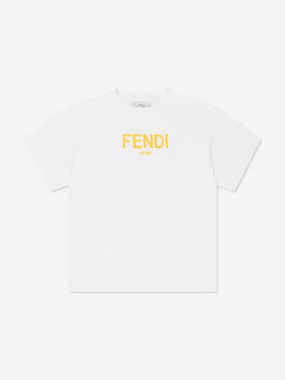 Shop Fendi Kids Logo T-shirt In White