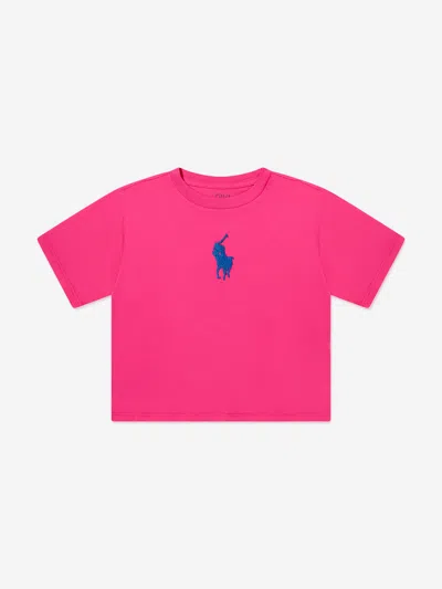 Shop Ralph Lauren Girls Logo T-shirt In Pink