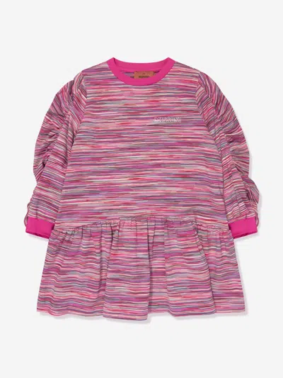 Shop Missoni Girls Jersey Dress In Pink