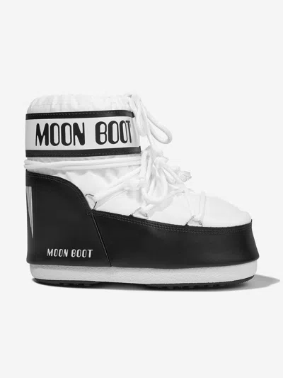 Moon Boot Kids Icon Low Nylon Snow Boots In White