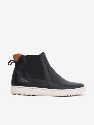 Shop Pom D'api Boys Leather Wouf New Jod Boots In Black