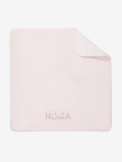 Shop Fendi Baby Girls Padded Logo Blanket In Pink