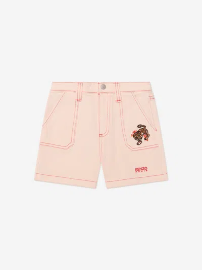 Shop Kenzo Girls Tiger Shorts In Pink