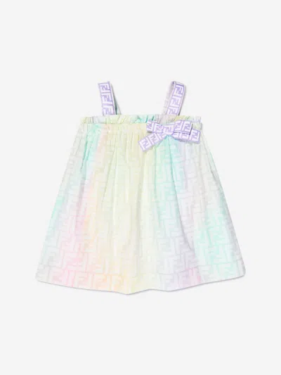 Shop Fendi Baby Girls Ff Logo Dress In Multicoloured