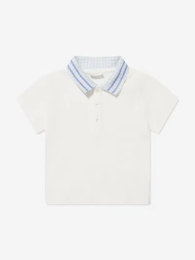 Shop Fendi Baby Boys Pique Polo Shirt In White
