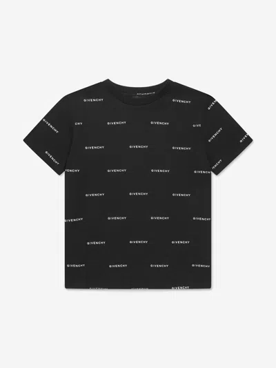 Shop Givenchy Boys Logo Print T-shirt In Black