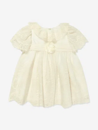 Shop Patachou Girls Embroidered Occasion Dress In Ivory