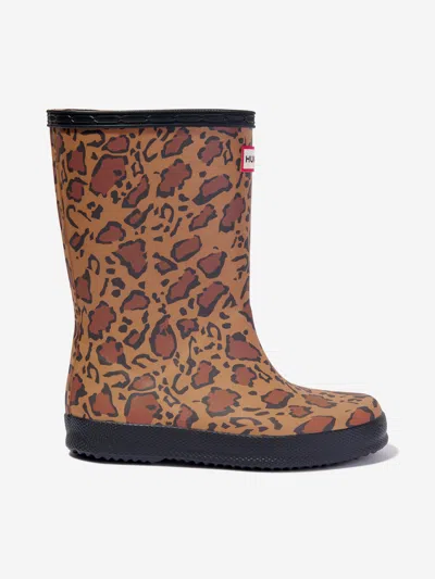 Shop Hunter Girls Original First Classic Leopard Boots In Beige