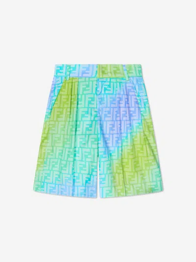 Shop Fendi Boys Metaverse Bermuda Shorts In Multicoloured