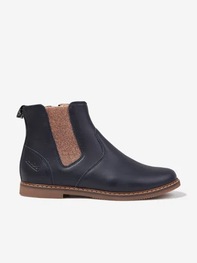 Shop Pom D'api Girls Leather City Jod Zip Boots In Black