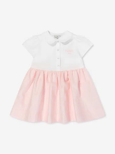 Shop Fendi Baby Girls Ff Logo Dress In Pink
