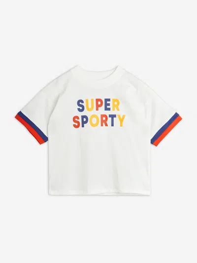 Shop Mini Rodini Kids Super Sporty T-shirt In Ivory
