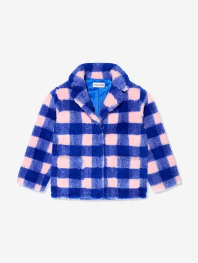 Stand Studio Girls Faux Fur Marina Mini Jacket 8 Yrs Blue In Blue