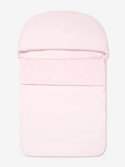 Shop Fendi Baby Girls Ff Logo Nest In Pink